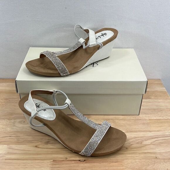 STYLE & CO Mulan Embellished Wedge Sandals- Powder- Size 7.5 M- NIB - Picture 1 of 7